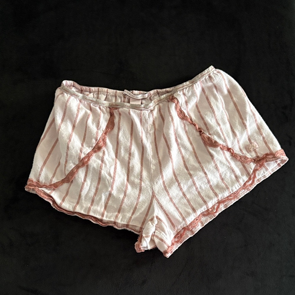 Victoria Secrets Size Small Striped Pink & White Sleep Shorts